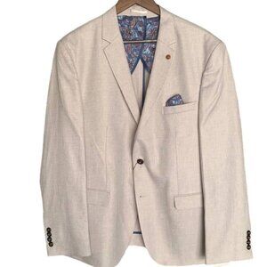 Men Bold Spot Cotton Blazer With Floral Silk Lining